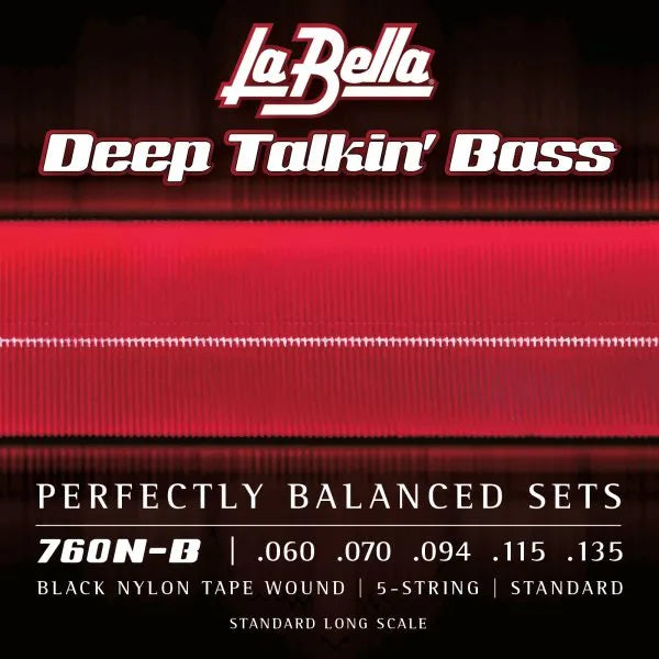 Black Nylon Tape Wound - Standard Long Scale - 5 string